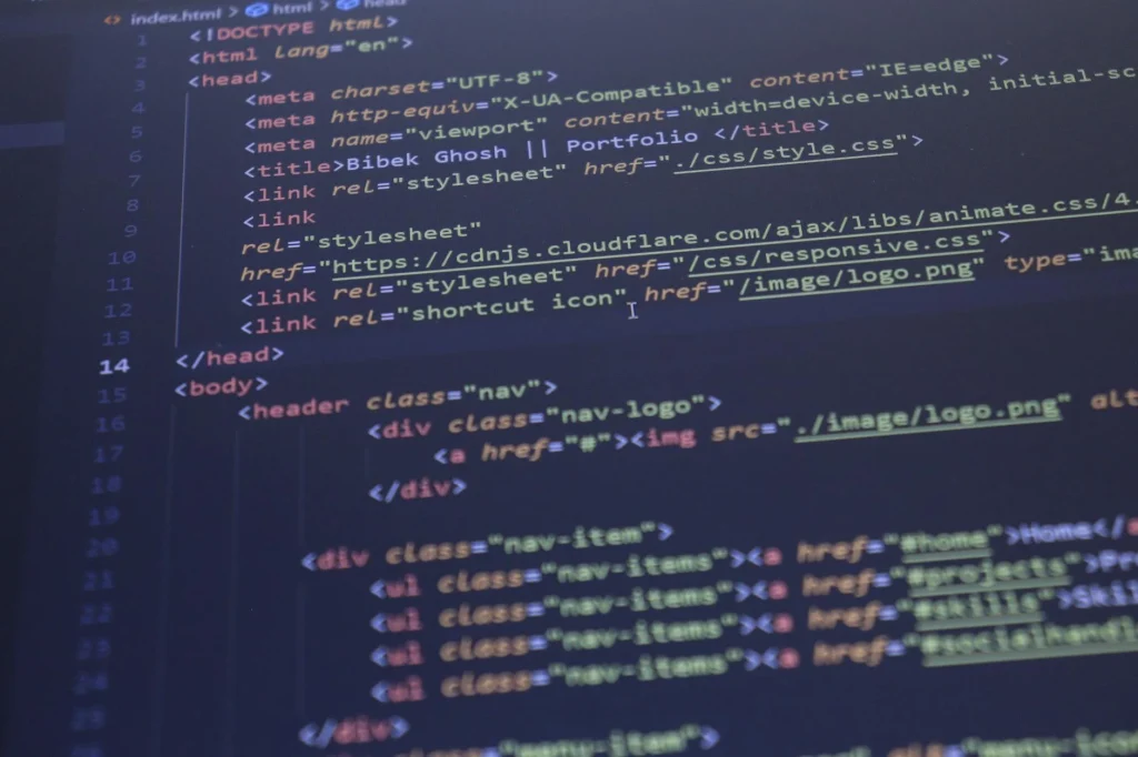 Web Development Coding Screen