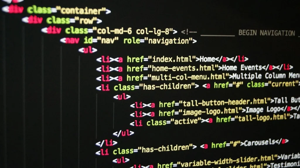 Web Development Coding Screen